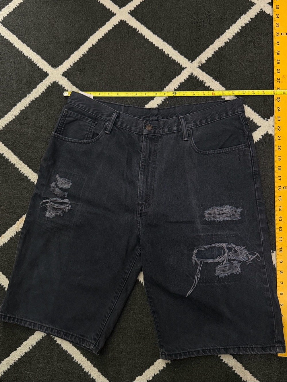Levi's Distressed Black Denim Men's Shorts